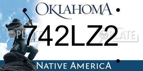 742LZ2 Oklahoma License Plate