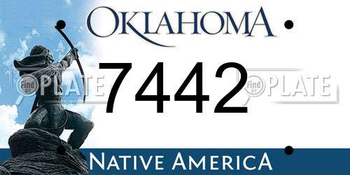 7442 Oklahoma License Plate