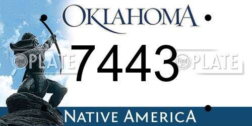 7443 Oklahoma License Plate
