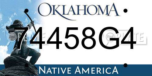 74458G4 Oklahoma License Plate