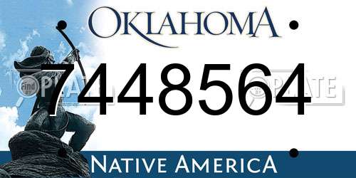 7448564 Oklahoma License Plate