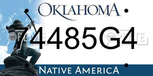 74485G4 Oklahoma License Plate