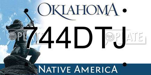 744DTJ Oklahoma License Plate