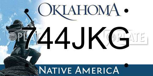 744JKG Oklahoma License Plate