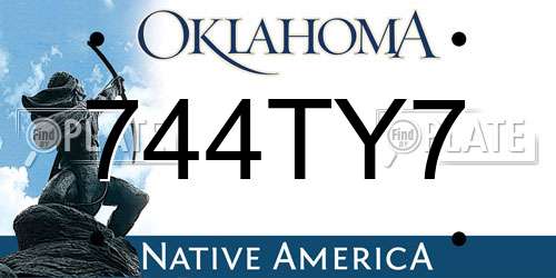 744TY7 Oklahoma License Plate