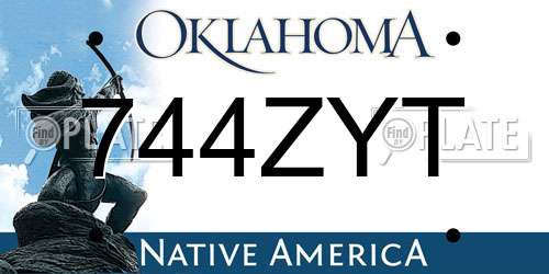 744ZYT Oklahoma License Plate