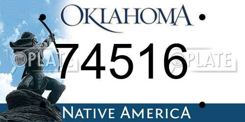 74516 Oklahoma License Plate
