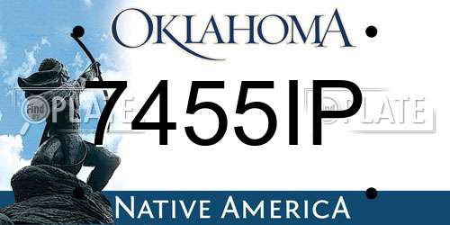 7455IP Oklahoma License Plate