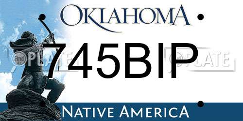 745BIP Oklahoma License Plate