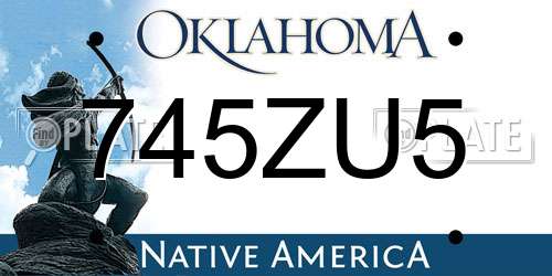 745ZU5 Oklahoma License Plate