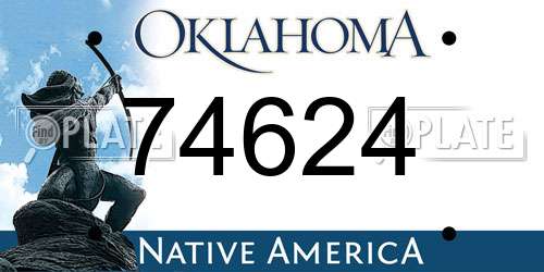 74624 Oklahoma License Plate