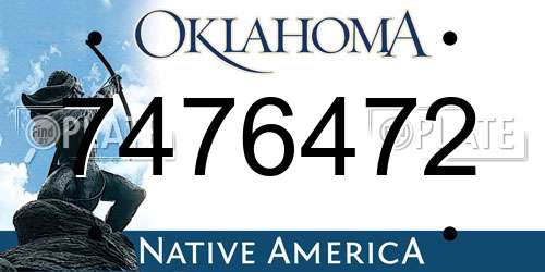 7476472 Oklahoma License Plate