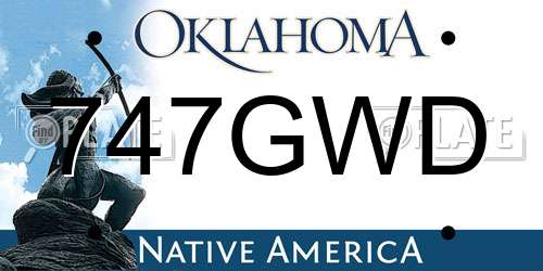 747GWD Oklahoma License Plate
