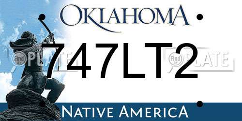 747LT2 Oklahoma License Plate