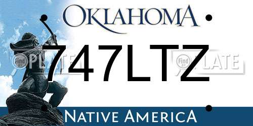 747LTZ Oklahoma License Plate