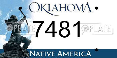 7481 Oklahoma License Plate
