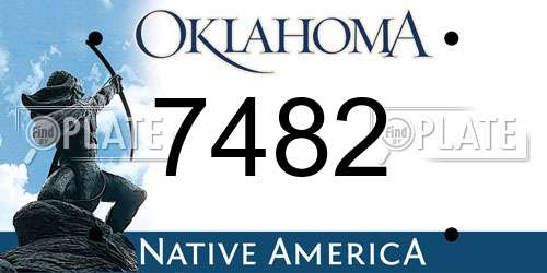 7482 Oklahoma License Plate