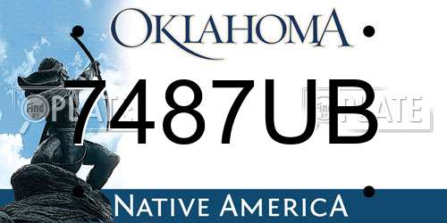 7487UB Oklahoma License Plate