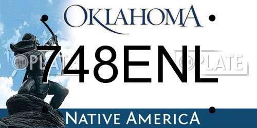 748ENL Oklahoma License Plate