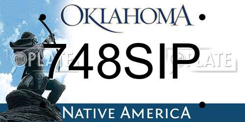 748SIP Oklahoma License Plate