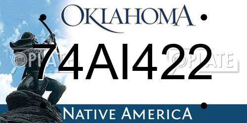74AI422 Oklahoma License Plate