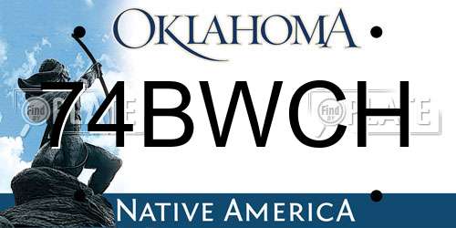 74BWCH Oklahoma License Plate