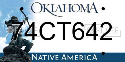 74CT642 Oklahoma License Plate