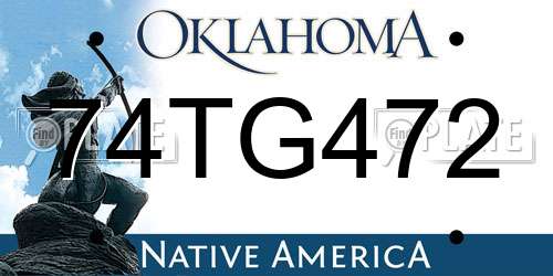 74TG472 Oklahoma License Plate