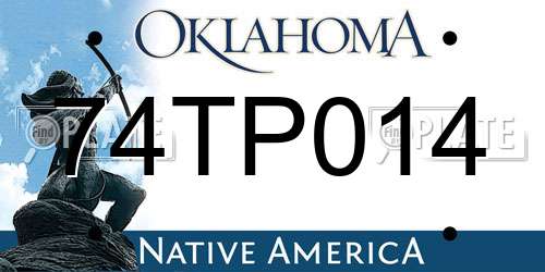 74TP014 Oklahoma License Plate