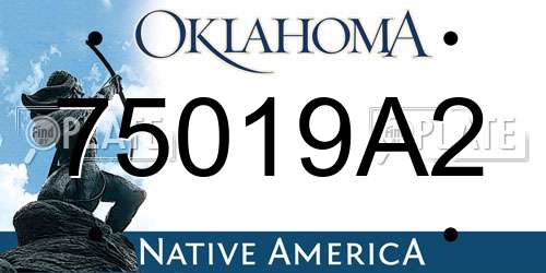 75019A2 Oklahoma License Plate