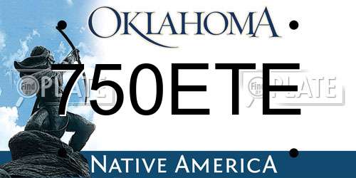 750ETE Oklahoma License Plate