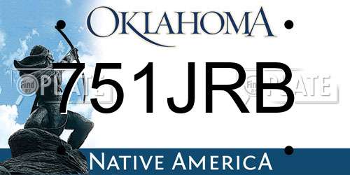 751JRB Oklahoma License Plate