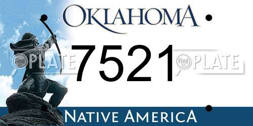 7521 Oklahoma License Plate