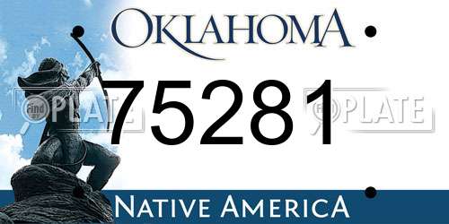 75281 Oklahoma License Plate