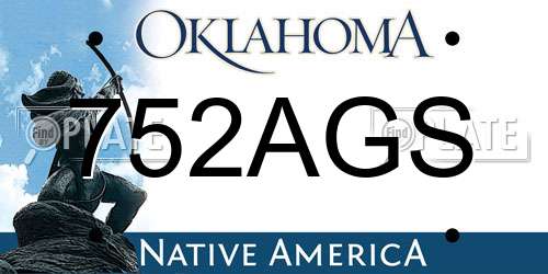752AGS Oklahoma License Plate