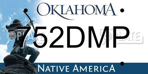 752DMP Oklahoma License Plate