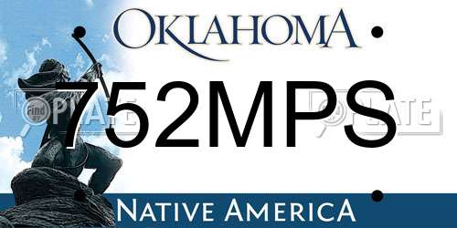 752MPS Oklahoma License Plate