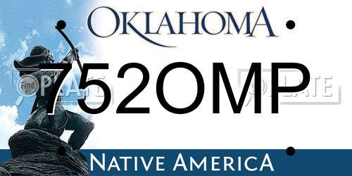 752OMP Oklahoma License Plate