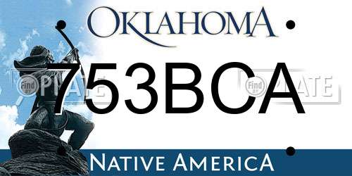 753BCA Oklahoma License Plate
