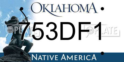 753DF1 Oklahoma License Plate