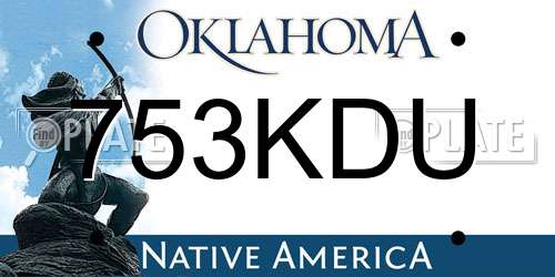 753KDU Oklahoma License Plate