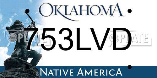 753LVD Oklahoma License Plate