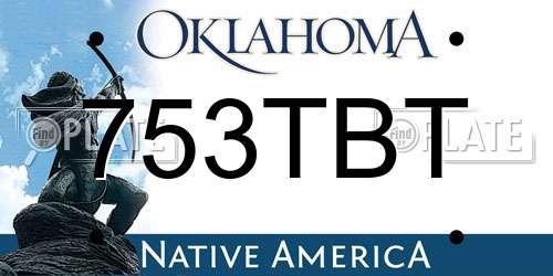 753TBT Oklahoma License Plate