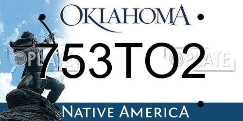 753TO2 Oklahoma License Plate