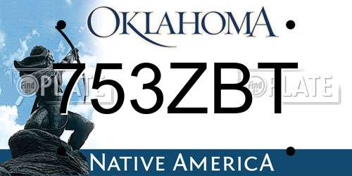 753ZBT Oklahoma License Plate