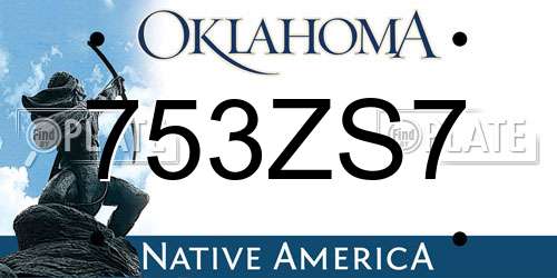 753ZS7 Oklahoma License Plate