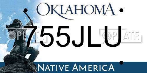755JLU Oklahoma License Plate