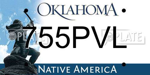 755PVL Oklahoma License Plate