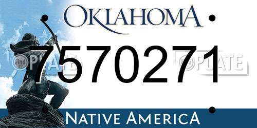 7570271 Oklahoma License Plate