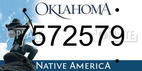 7572579 Oklahoma License Plate